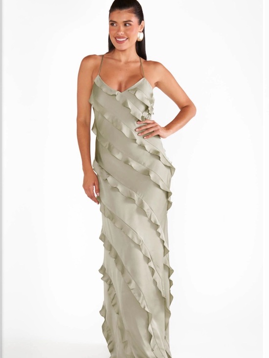 Show Me Your MuMu Dresses & Skirts - Show Me Your MuMu Sage Ruffle Slip Maxi Dress